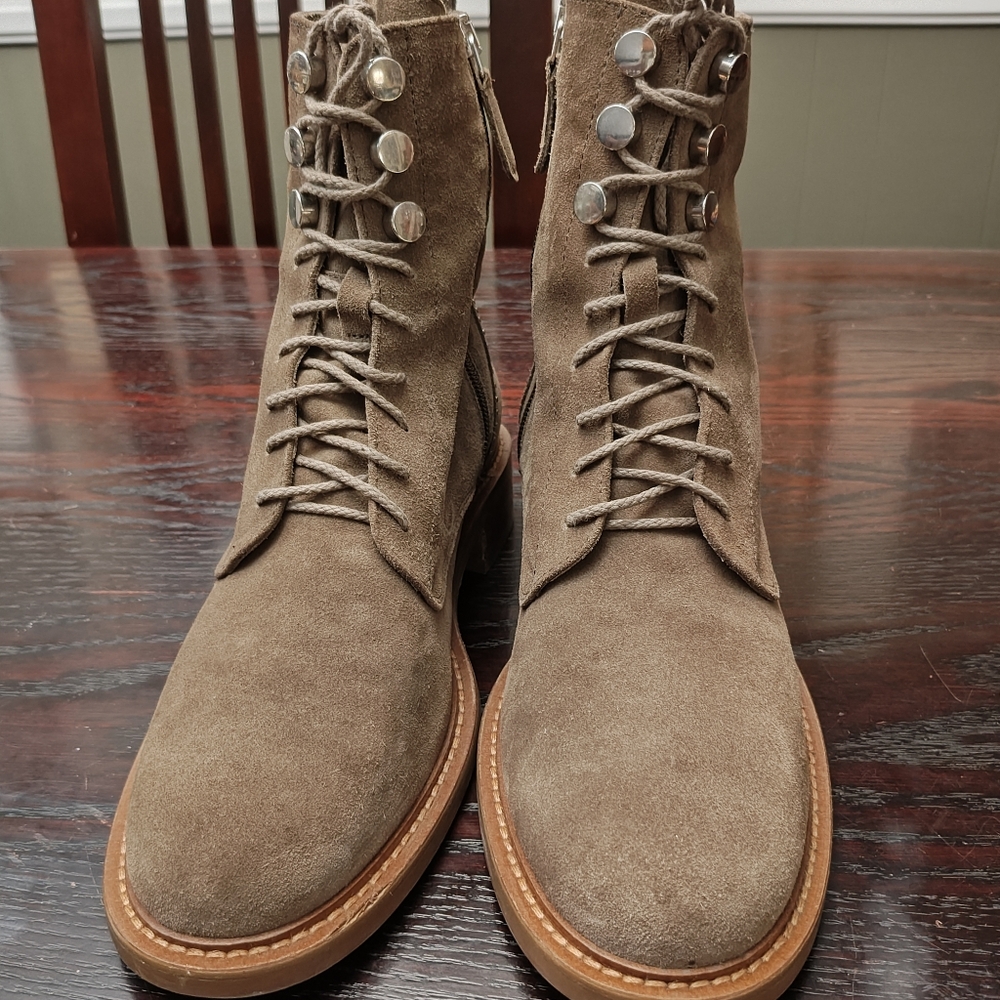 Aquatalia "Ali" Suede Lace-Up Combat Boots in size US 10 - Picture 3 of 10
